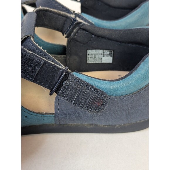 UGG Kylo Toddler Sandals 12 Blue Leather Strappy Breathable Comfort Flat Shoes - Picture 7 of 13